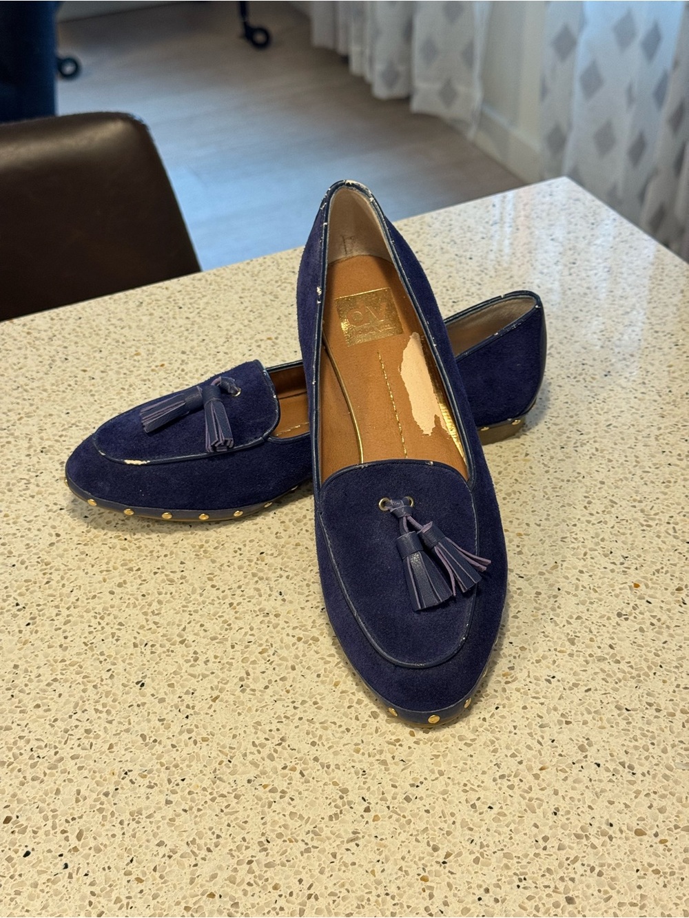Women’s Dolce Vita Navy Blue Suede Tassel Loafers